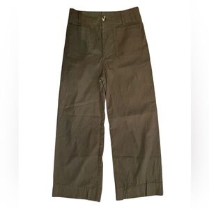 Maeve Olive Green Wide-Leg Trousers
